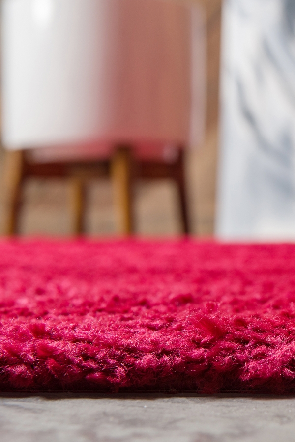Angorahome Solid Shaggy Makine Halısı 4371F Kırmızı - 2