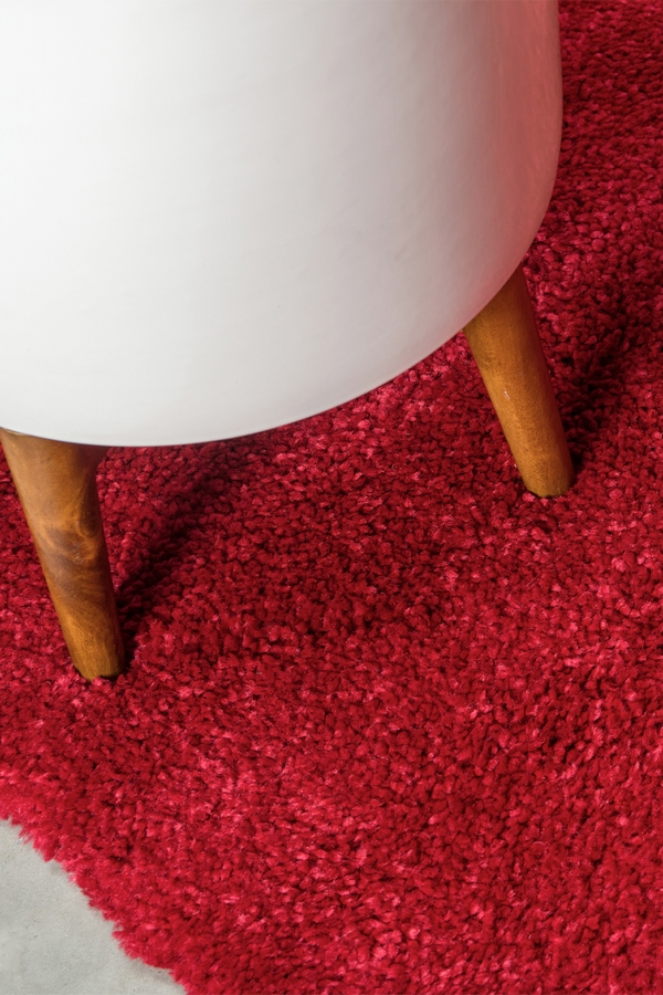Angorahome Solid Shaggy Makine Halısı 4371F Kırmızı - 5