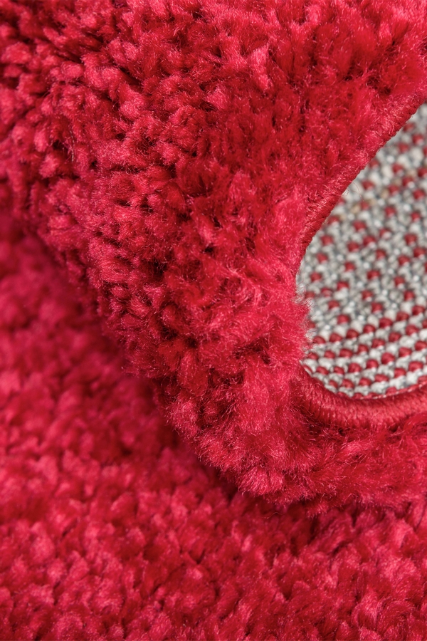 Angorahome Solid Shaggy Makine Halısı 4371F Kırmızı - 7