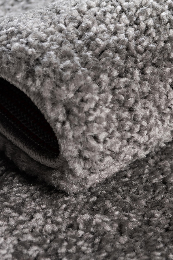 Angorahome Solid Shaggy Makine Halısı 4371G Gri - 4