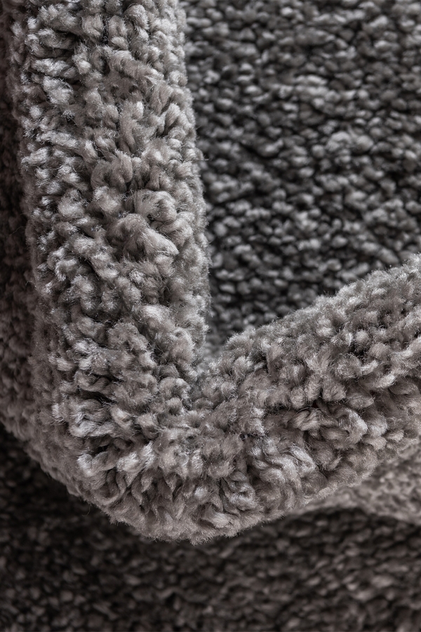 Angorahome Solid  Shaggy Makine Halısı 4371G Gri - 5