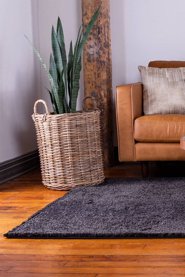 Angorahome Solid Shaggy Makine Halısı 4371H Füme - 3