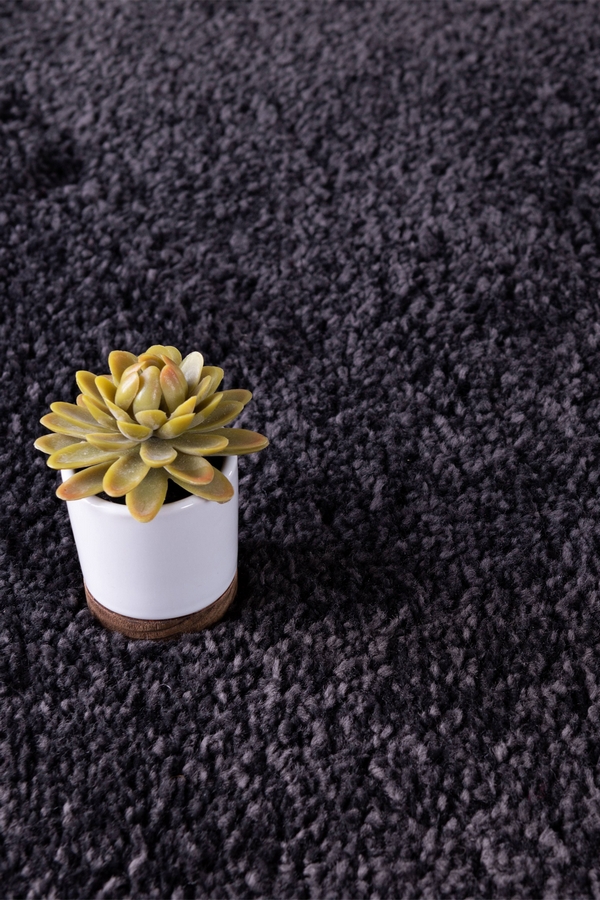 Angorahome Solid Shaggy Makine Halısı 4371H Füme - 4