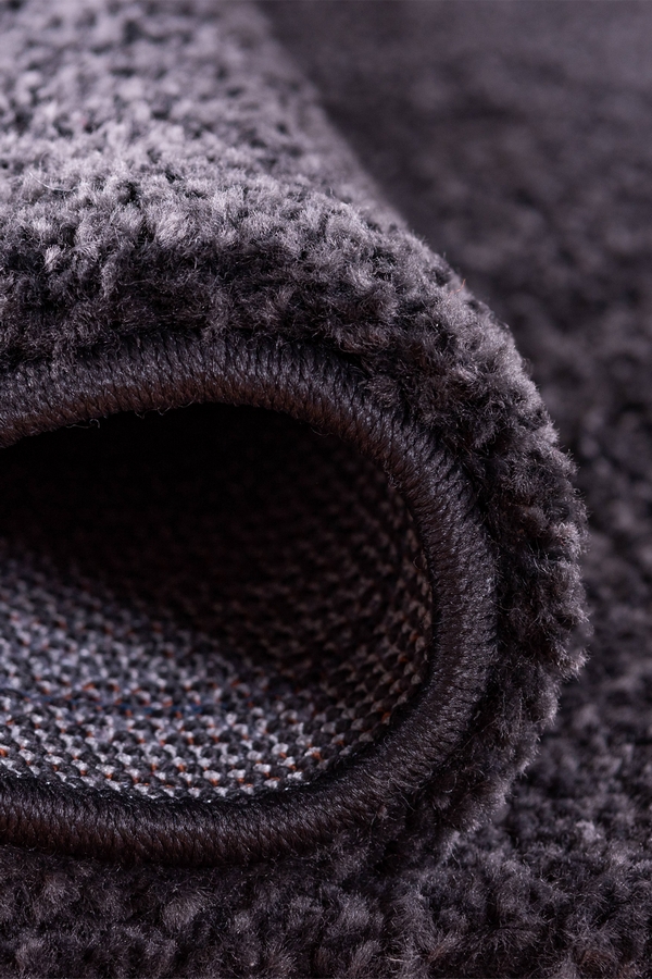 Angorahome Solid Shaggy Makine Halısı 4371H Füme - 5