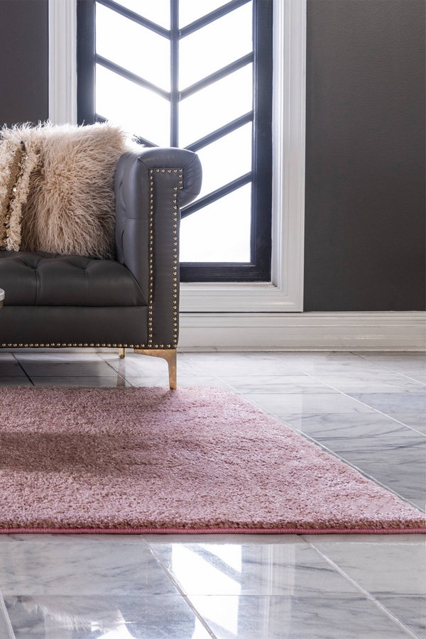 Angorahome Solid Shaggy Makine Halısı 4371K Pembe - 2