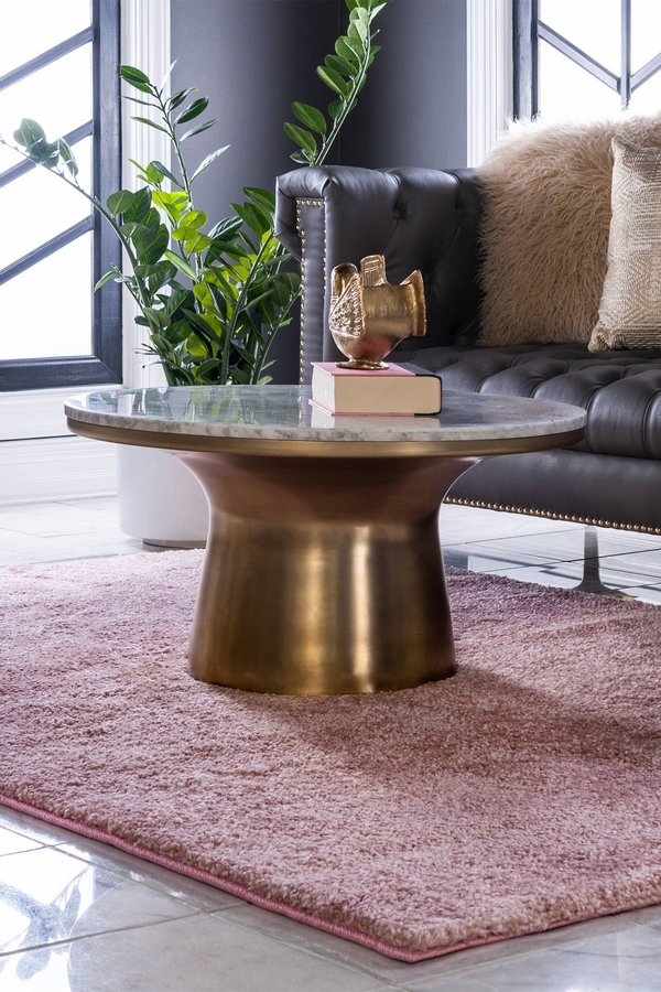 Angorahome Solid Shaggy Makine Halısı 4371K Pembe - 3