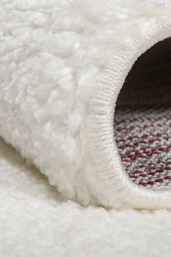 Angorahome Solid Shaggy Makine Halısı 4371M Beyaz - 4