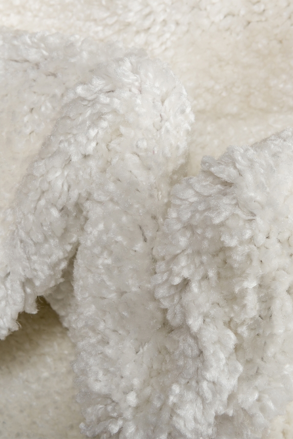 Angorahome Solid Shaggy Makine Halısı 4371M Beyaz - 5
