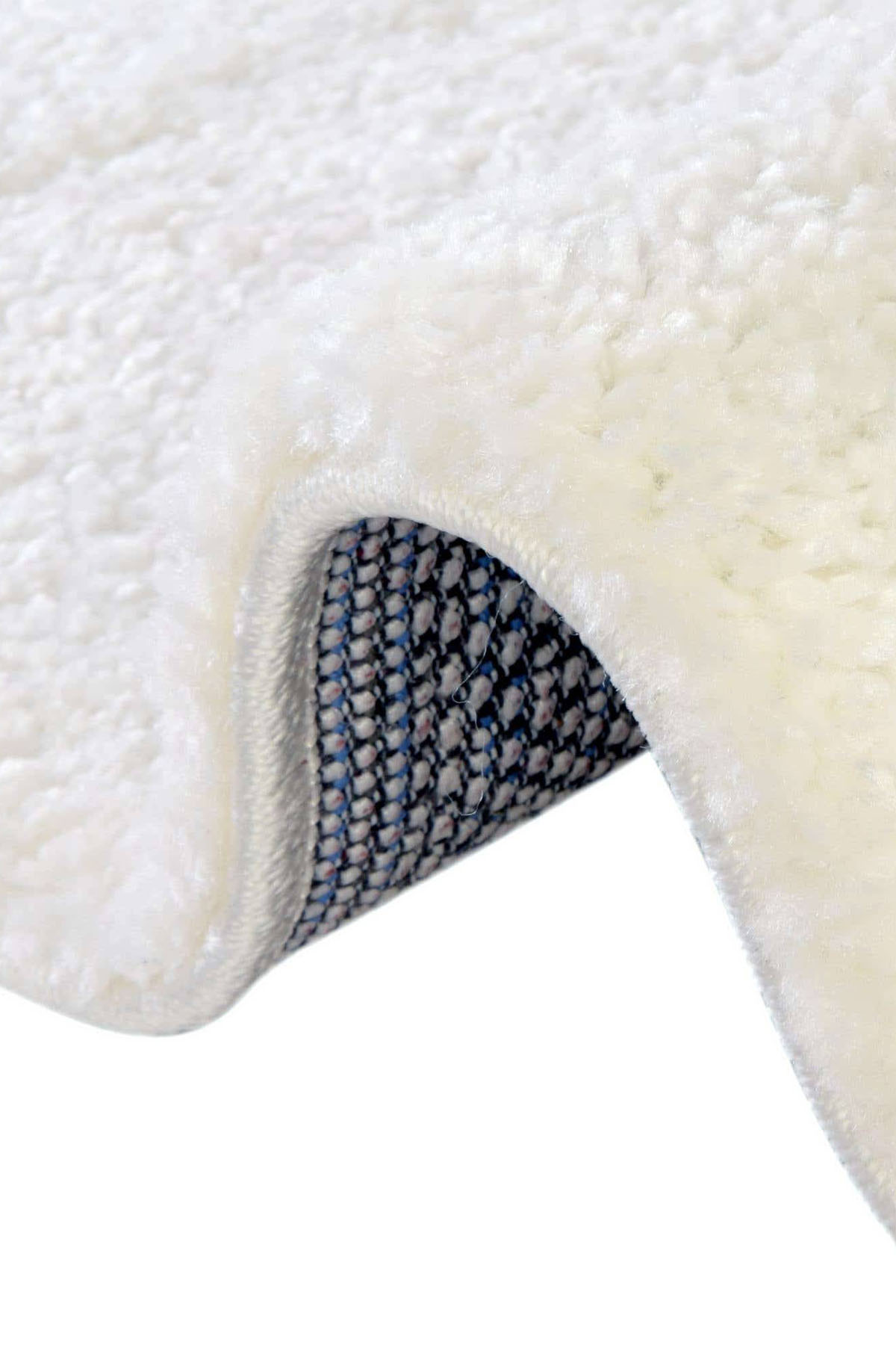 Angorahome Solid Shaggy Makine Halısı 4371M Beyaz - 6