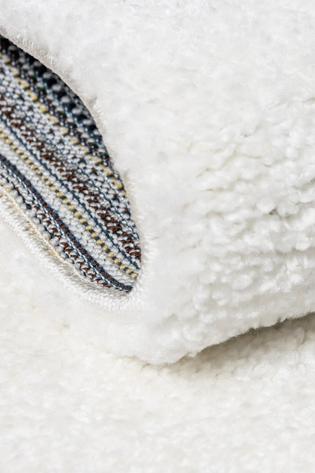 Angorahome Solid Shaggy Makine Halısı 4371M Beyaz - 4