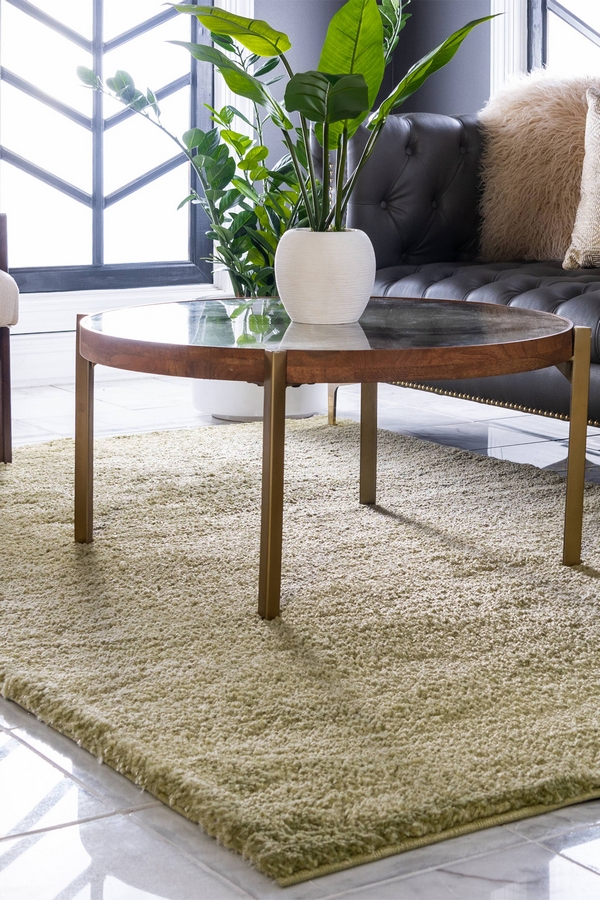 Angorahome Solid Shaggy Makine Halısı 4371P Açık Yeşil - 3