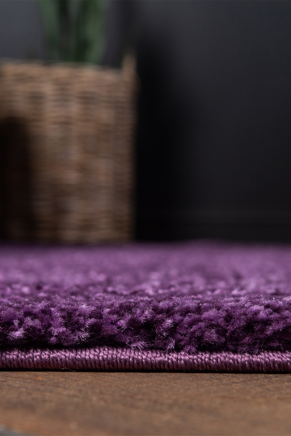 Angorahome Solid Shaggy Makine Halısı 4371Y Mor - 3
