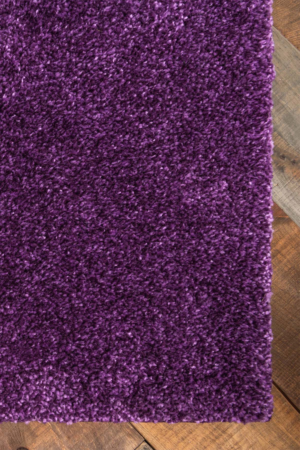 Angorahome Solid Shaggy Makine Halısı 4371Y Mor - 8