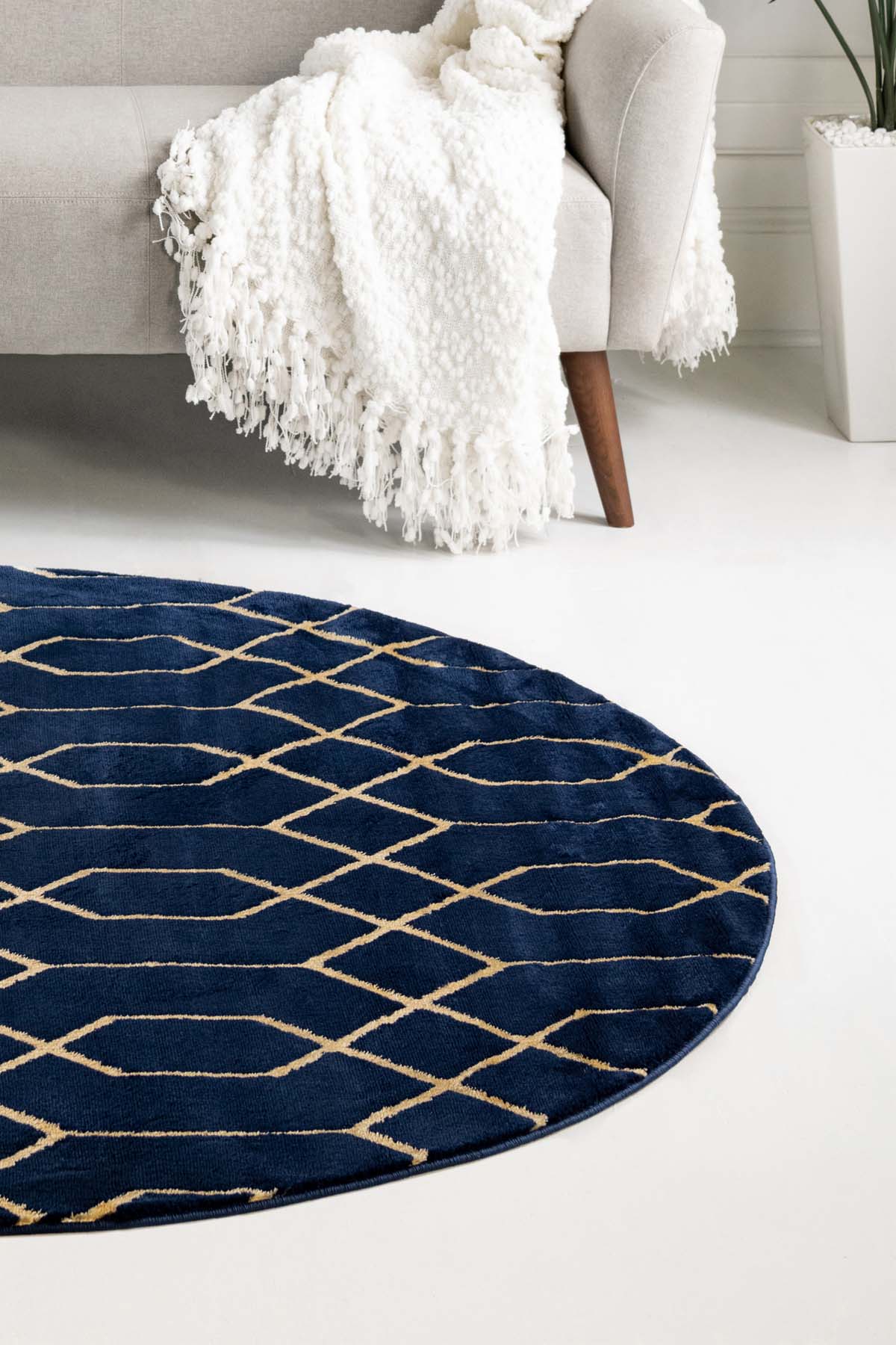 Angora Home Sparkle Koleksiyonu Dokuma Makine Halısı GL1002 100 X 100 Yuvarlak - 2