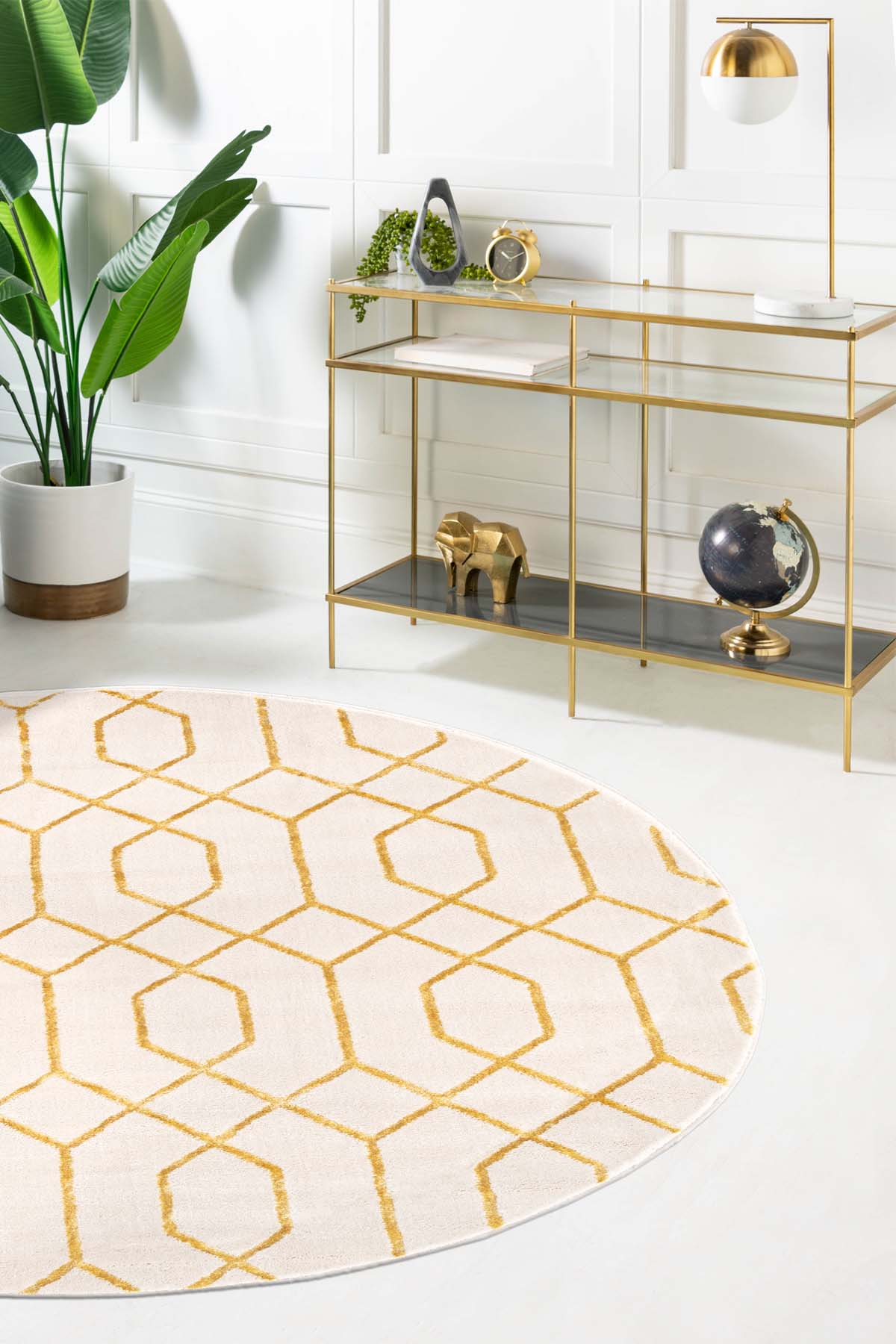 Angora Home Sparkle Koleksiyonu Dokuma Makine Halısı GL1004 100 X 100 Yuvarlak - 2