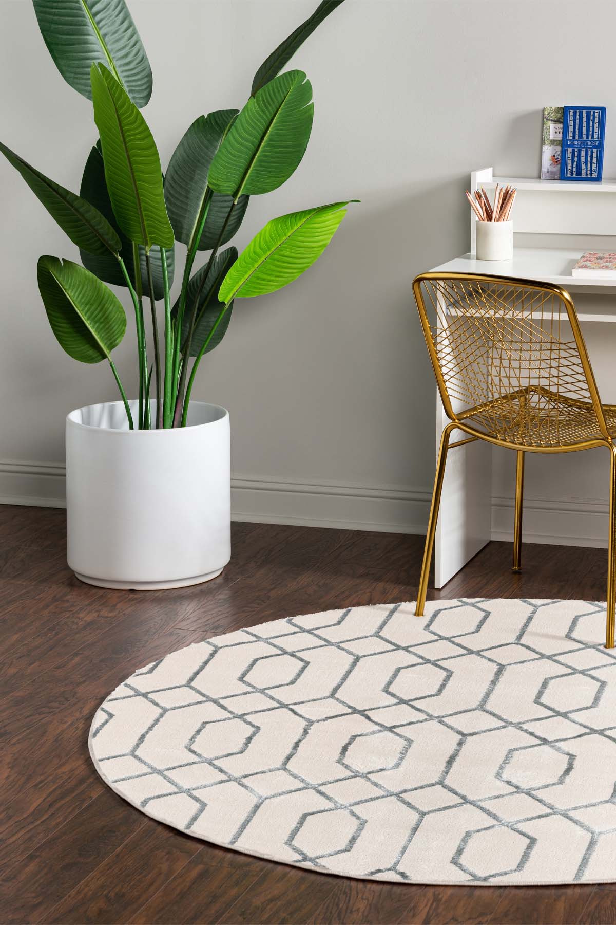 Angora Home Sparkle Koleksiyonu Dokuma Makine Halısı GL1005 100 X 100 Yuvarlak - 2