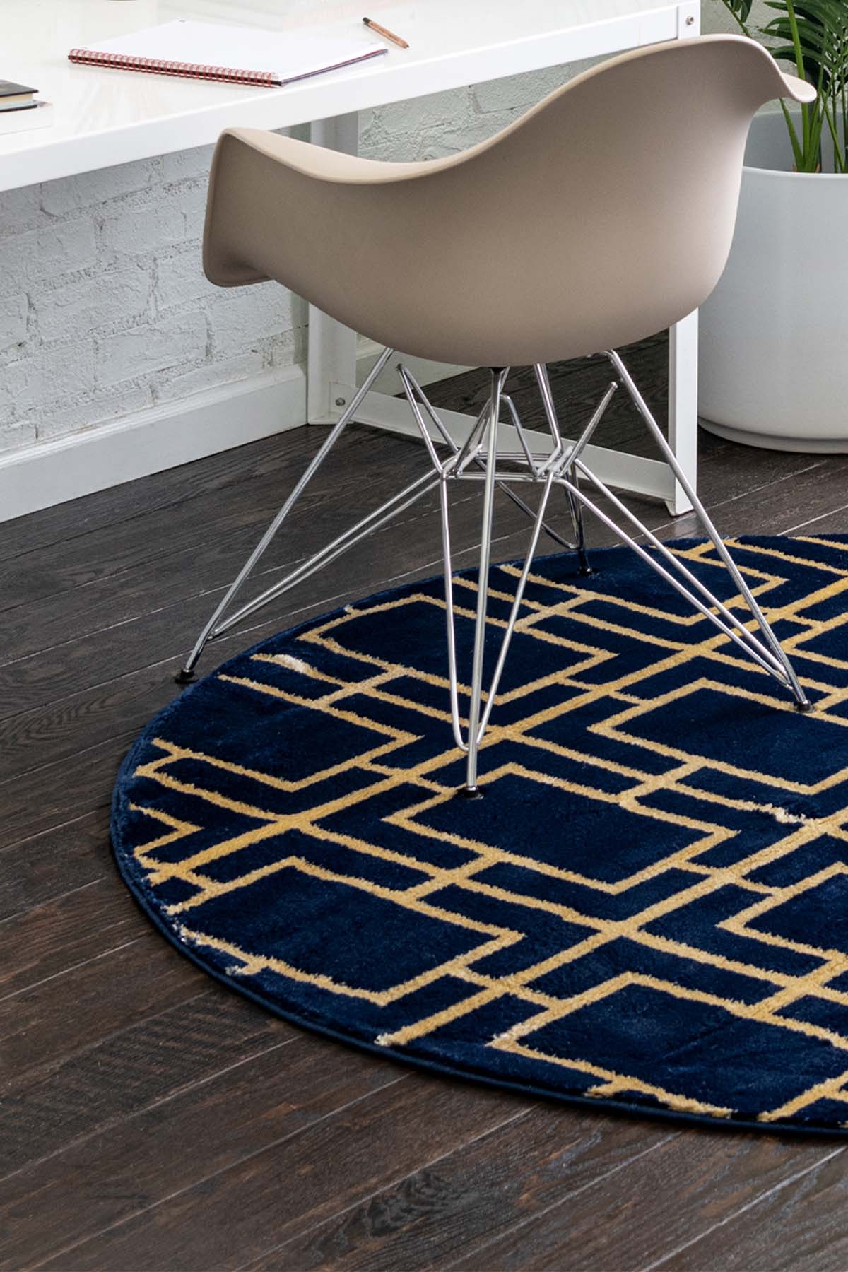 Angora Home Sparkle Koleksiyonu Dokuma Makine Halısı GL1008 100 X 100 Yuvarlak - 2