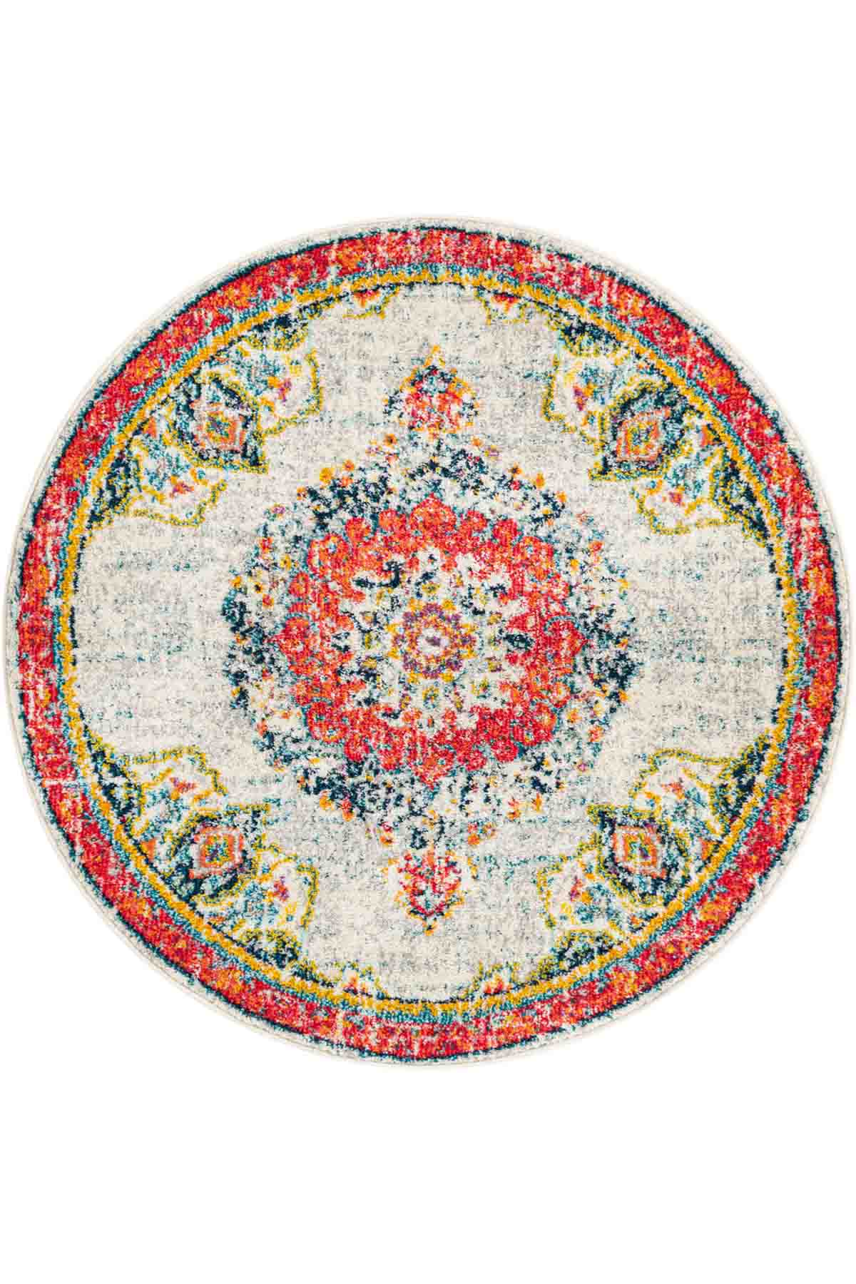 Angorahome Spring Koleksiyonu Dokuma Makine Halısı SP1002 160 x 160 Yuvarlak - 6