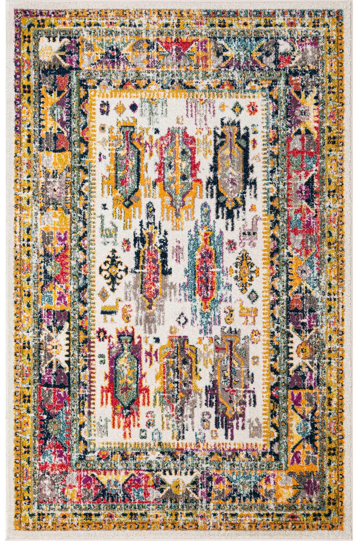 Angorahome Spring Koleksiyonu Dokuma Makine Halısı SP1005 100 x 160 Dikdörtgen - 10