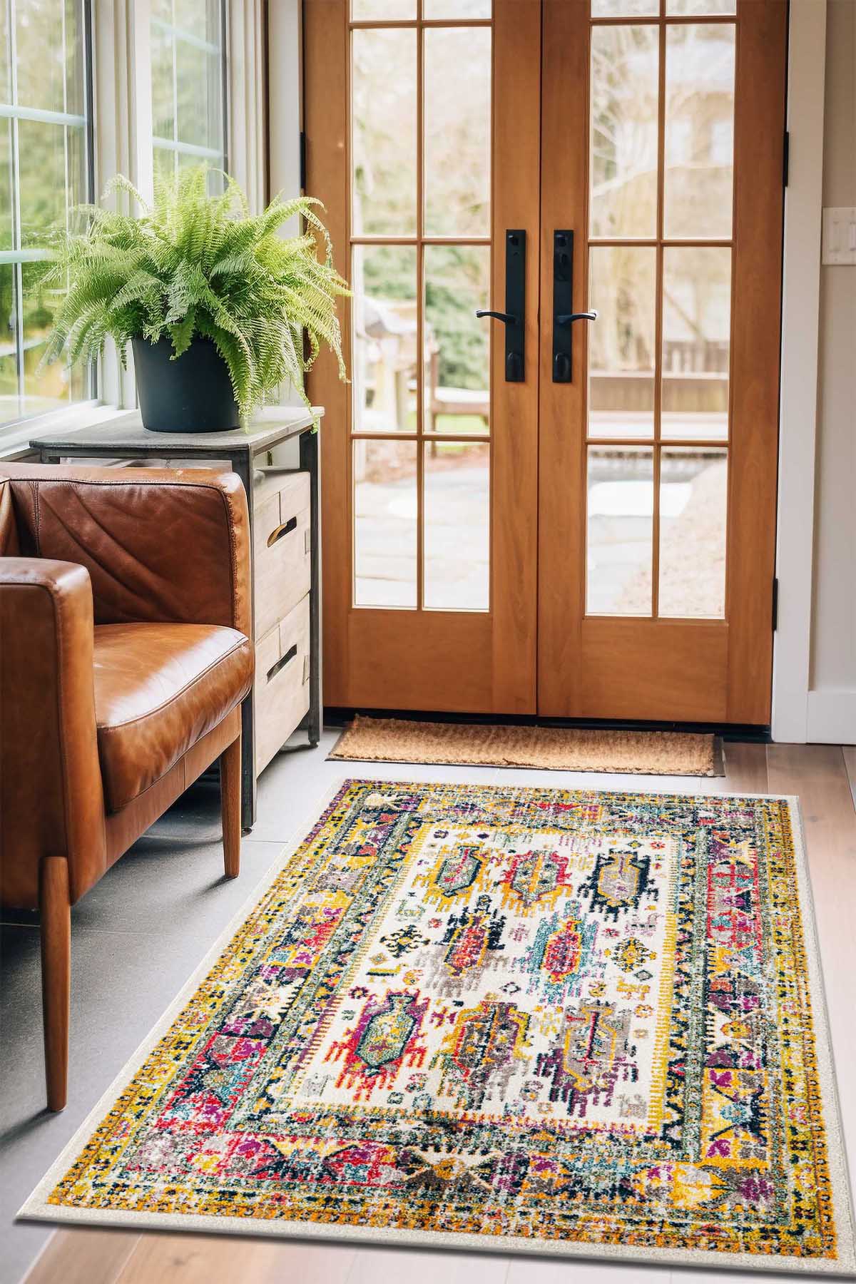 Angorahome Spring Koleksiyonu Dokuma Makine Halısı SP1005 100 x 160 Dikdörtgen - 3