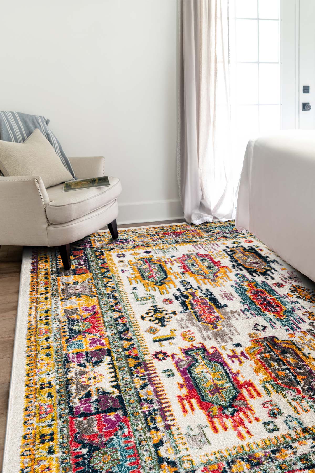 Angorahome Spring Koleksiyonu Dokuma Makine Halısı SP1005 100 x 160 Dikdörtgen - 4