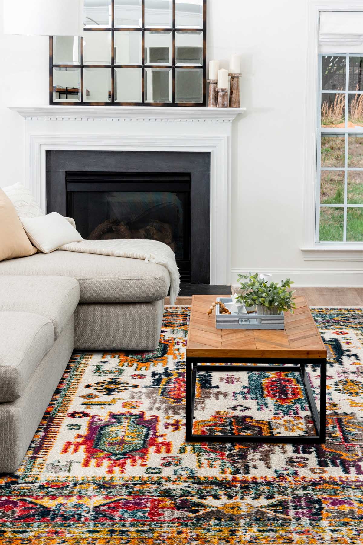 Angorahome Spring Koleksiyonu Dokuma Makine Halısı SP1005 100 x 160 Dikdörtgen - 5