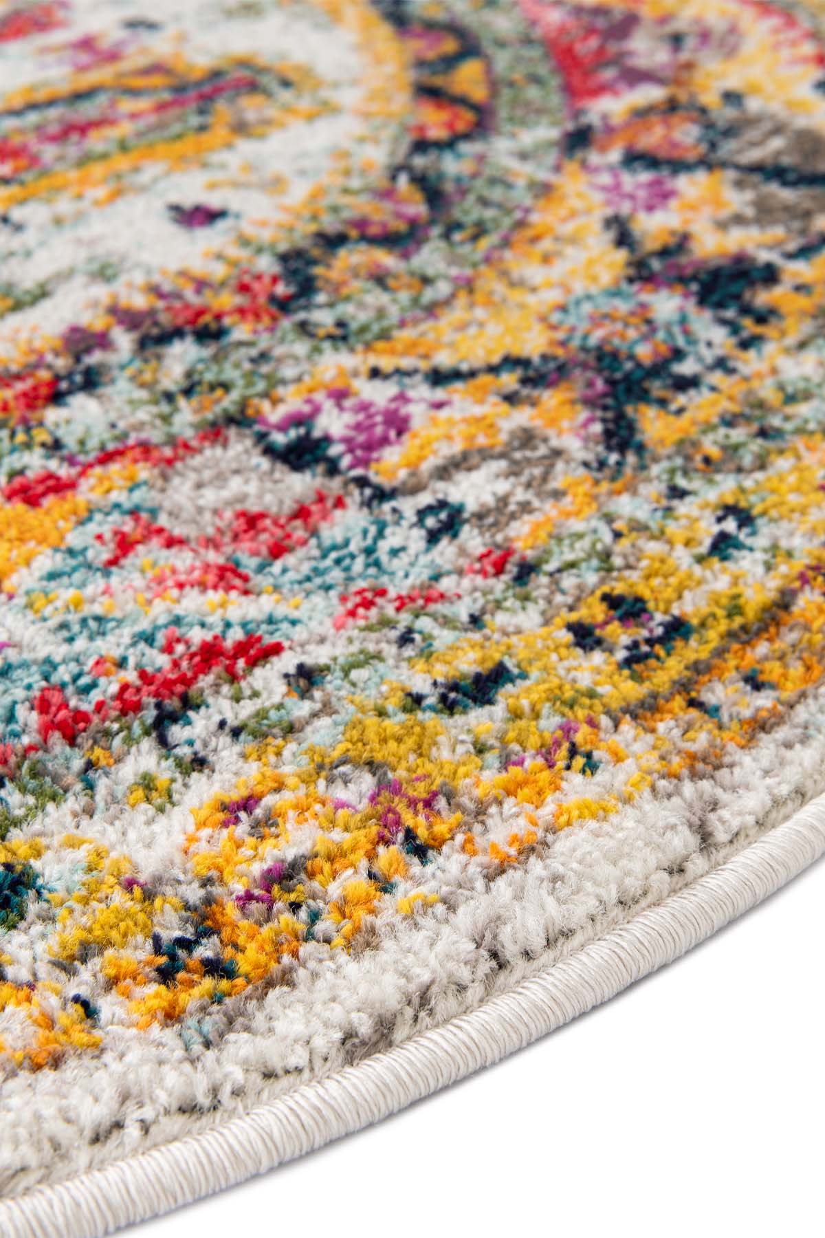 Angorahome Spring Koleksiyonu Dokuma Makine Halısı SP1005 120 x 120 Yuvarlak - 9