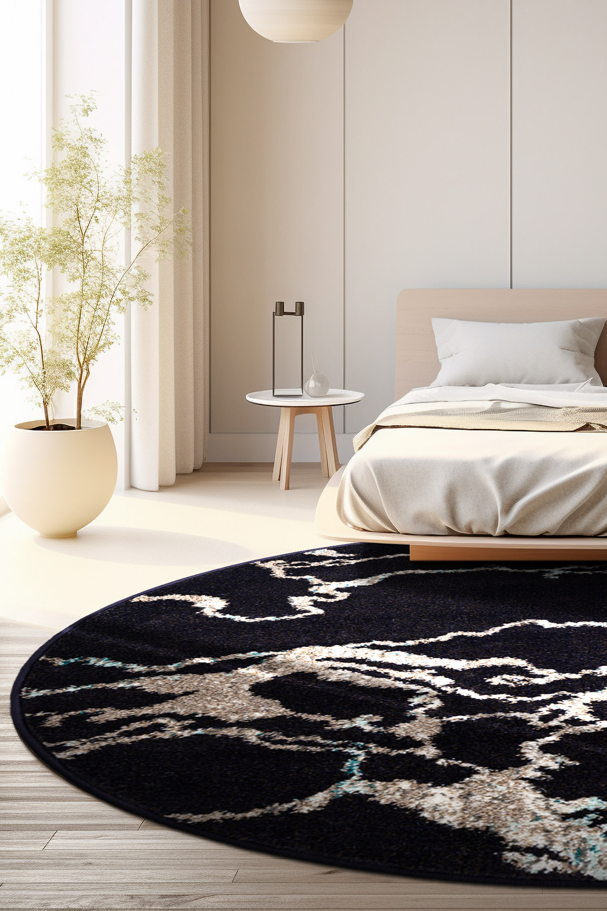 Angorahome Spring Koleksiyonu Dokuma Makine Halısı SP1007 120 x 120 Yuvarlak - 2