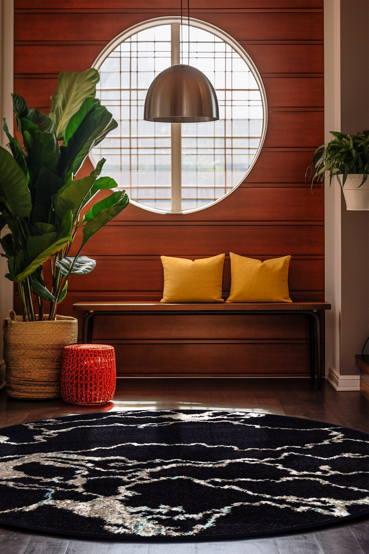 Angorahome Spring Koleksiyonu Dokuma Makine Halısı SP1007 120 x 120 Yuvarlak - 4