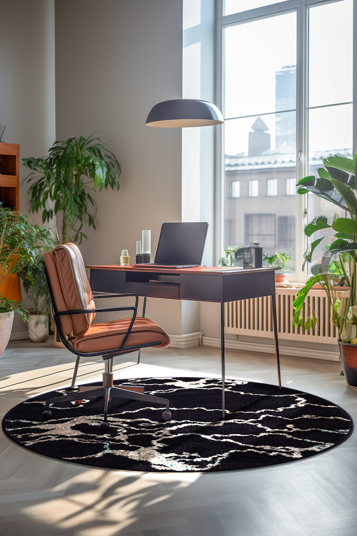 Angorahome Spring Koleksiyonu Dokuma Makine Halısı SP1007 120 x 120 Yuvarlak - 5