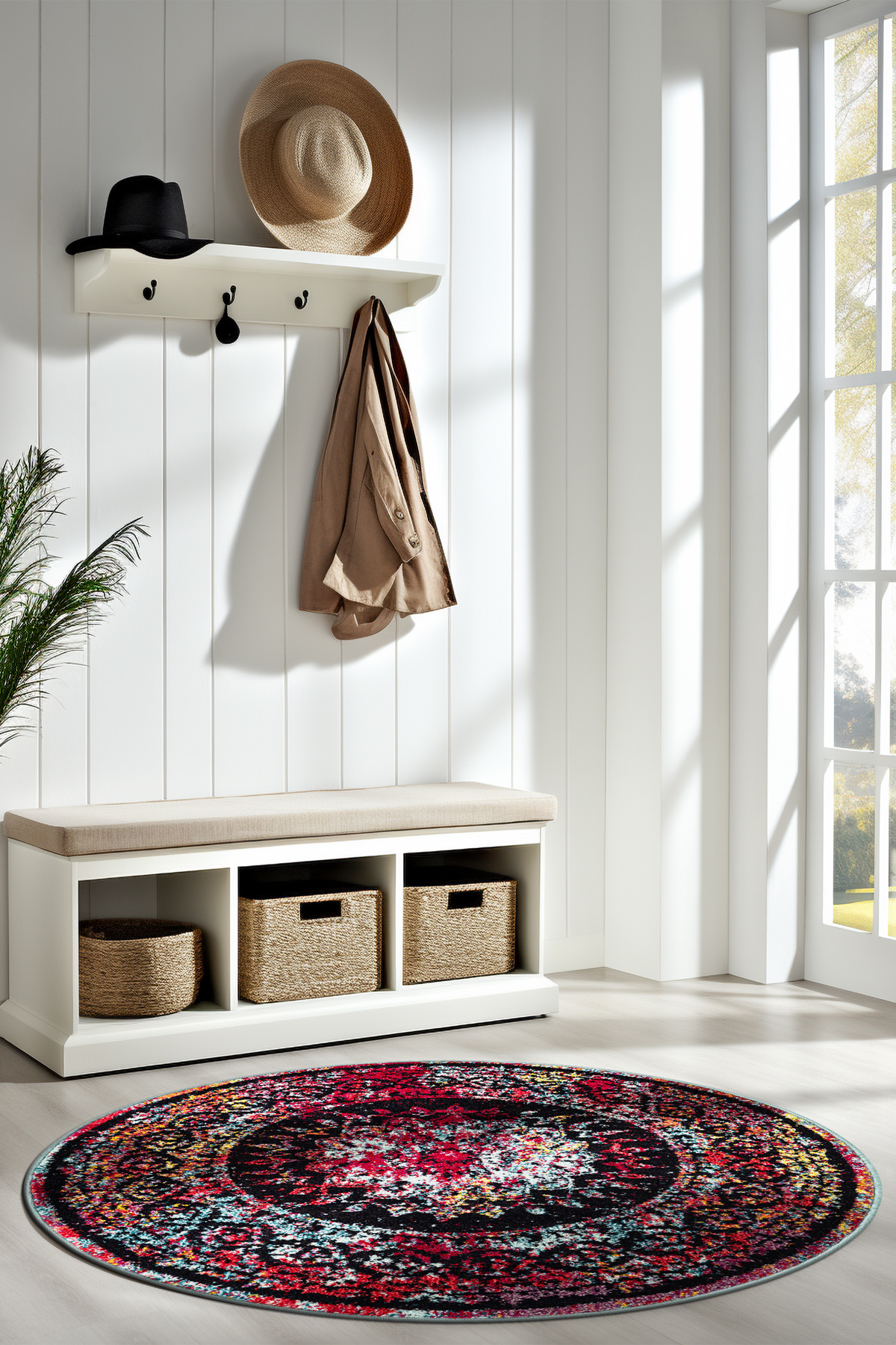 Angorahome Spring Koleksiyonu Dokuma Makine Halısı SP1008 120 x 120 Yuvarlak - 2